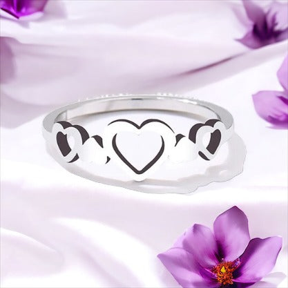 Material: Premium stainless steel for enduring quality. Plating: Gold plating for a radiant finish that adds a touch of glamour. Design: A single heart melds with the infinity sign, symbolizing unending love and commitment. Size: Available in size 5, perfect for a comfortable fit on a variety of hands. Occasion: Ideal for anniversaries, engagements, or as a daily emblem of affection.